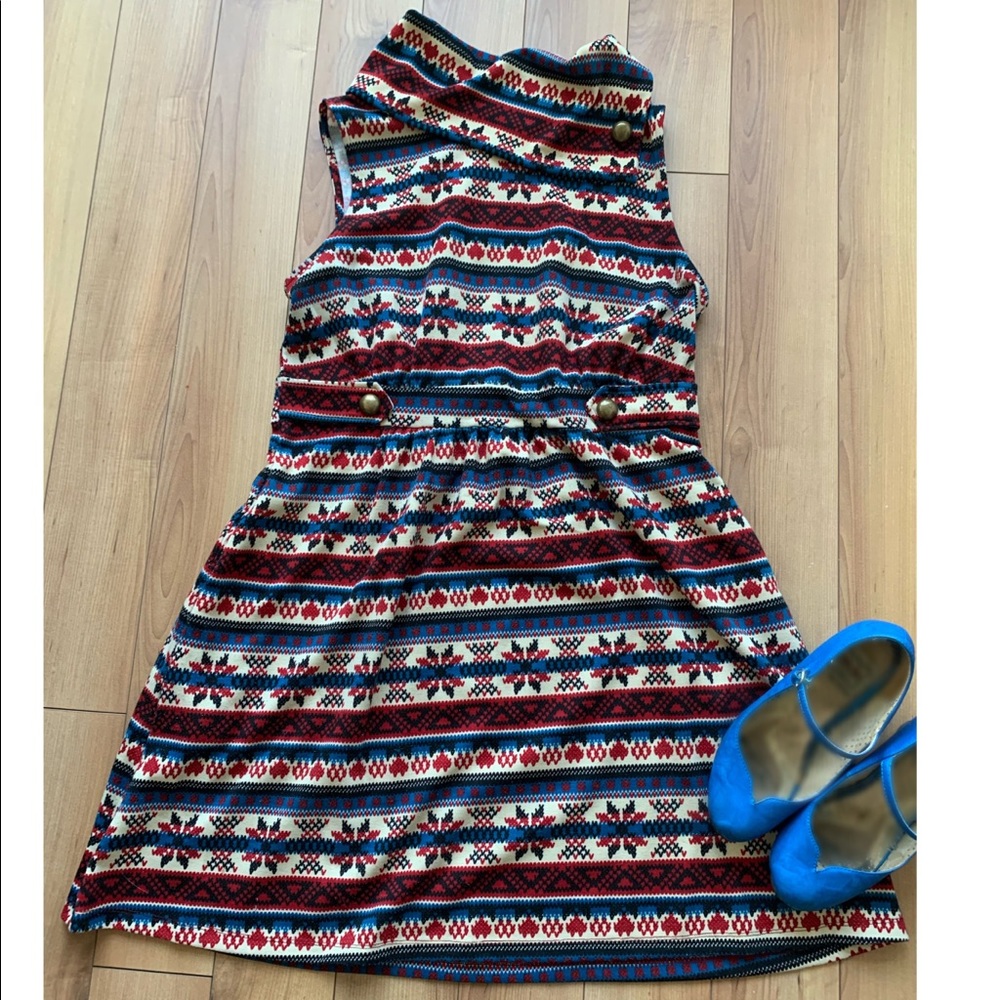 ModCloth Dress with Assymetrical Shawl Collar